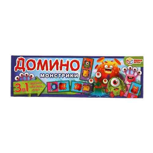 Домино Умные игры Монстрики, пластиковое, 3 в 1, в коробке, 100 шт (4680107907868) арт. 101422417873