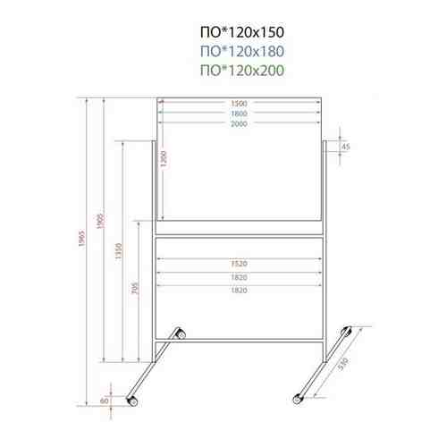 Доска поворотная 100x150 см, магнитно-меловая черная, рамка черная (BoardSYS) арт. 1441492227