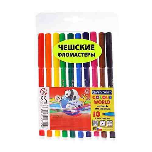 Фломастеры 10 цветов, Centropen 7550/10 ТП Colour World, линия 1.0 мм арт. 101410656046