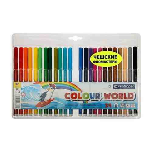 Фломастеры 24 цвета, Centropen Colour World 7550/24 ТП, в блистере, линия 1.0 мм арт. 101391850374