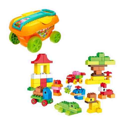 KIDS HOME TOYS Конструктор «Забавные животные», в тележке, 95 деталей арт. 968897541