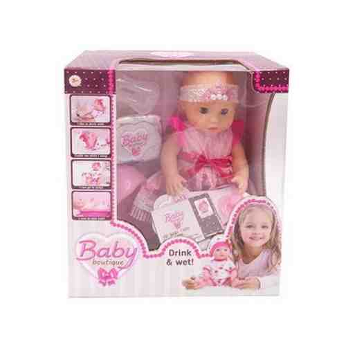 Кукла ABtoys Baby boutique Пупс 30см, пьет и писает, платье 2 цвета (голубой и розовый) PT-01036 арт. 318550470