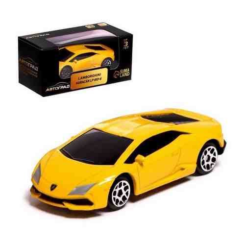 Машина металлическая LAMBORGHINI HURACAN LP610-4, 1:64, цвет жёлтый арт. 101260102774