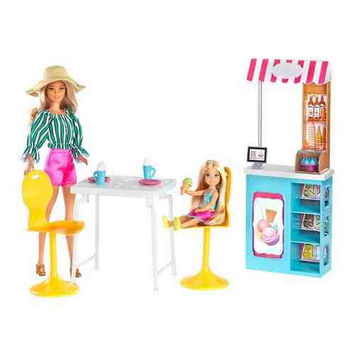 Mattel Barbie Игровой набор Магазин кафе мороженое с куклой Барби и Челси GBK87 арт. 101166670442