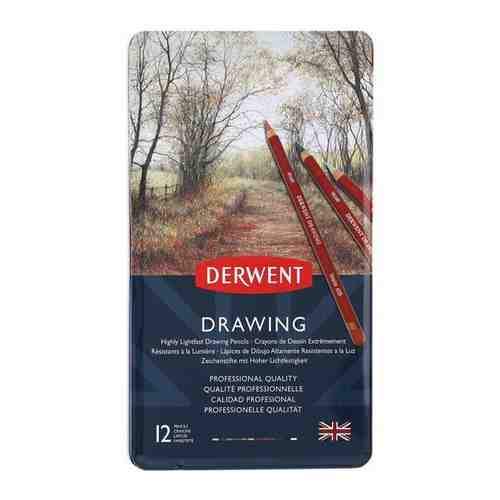 Набор цветных карандашей Derwent Drawing 12 цветов в металлической упаковке арт. 592359221