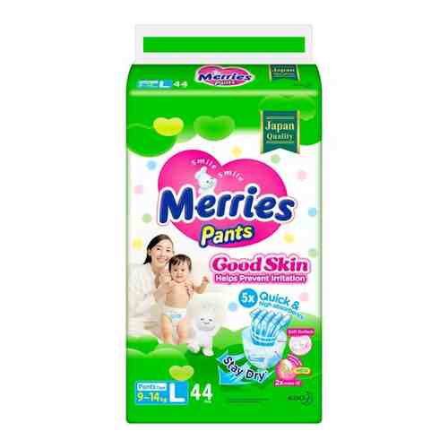 Подгузники-трусики Merries Good Skin L 9-14кг 44 шт арт. 101309012429