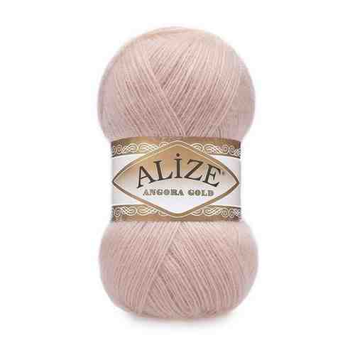 Пряжа Alize Angora Gold (Ангора Голд) - 3 мотка Цвет: 161 розовая пудра 20% шерсть, 80% акрил 100г 550м арт. 101766954760