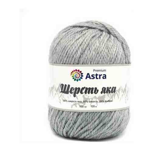 Пряжа для вязания Astra Premium 'Шерсть яка' (Yak wool) 100гр 120м (+/-5%) (25%шерсть яка, 50%шерсть, 25%фибра) (05 сиреневый), 2 мотка арт. 101456746455