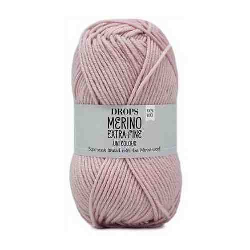 Пряжа DROPS Merino Extra Fine Цвет.40 Powder pink/розовая пудра, розовый, 4 мот., мериносовая шерсть - 100% арт. 101668071325