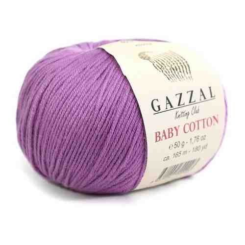 Пряжа GAZZAL Baby Cotton Цвет. 3414, сиреневый, 10 мот., хлопок - 60%, акрил - 40% арт. 101649470767