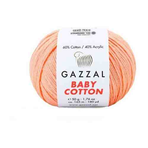 Пряжа Gazzal Baby Cotton Gazzal Цвет. 3412, оранжевый, 10 мот., хлопок - 60%, акрил - 40% арт. 101649470776