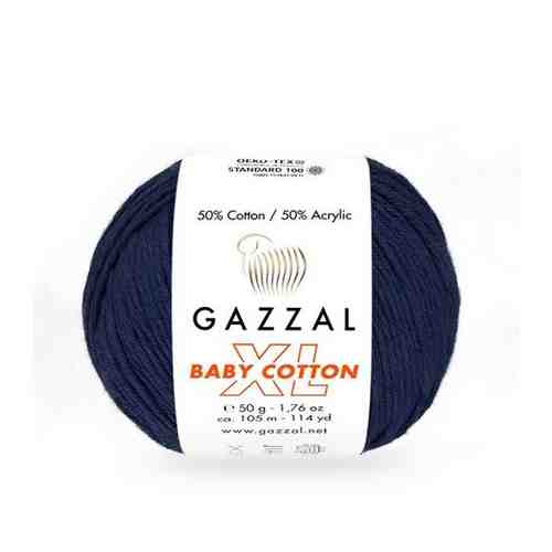 Пряжа Gazzal Baby Cotton Xl - 3438 тем.синий арт. 1736635618