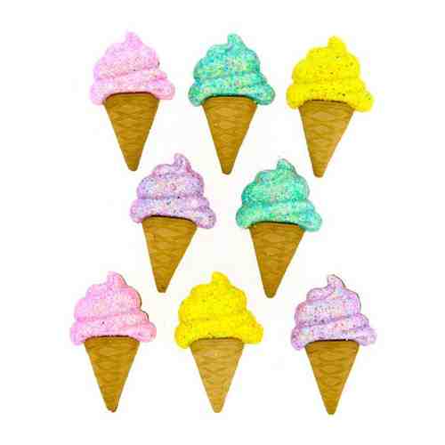 Пуговицы декоративные GLITTER ICE CREAM CONES арт. 101400889171