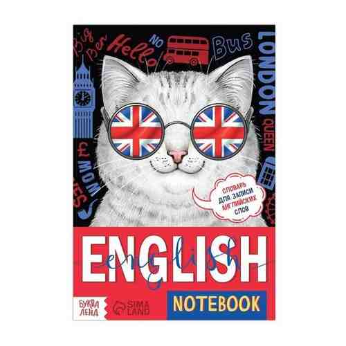 Словарь для записи английских слов English notebook. «Кот», 52 стр. арт. 101462564241