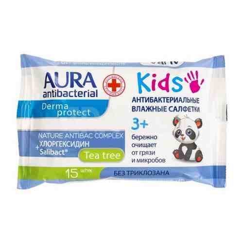 Влажные салфетки детские AURA 3+ kids pocket-pack, 15 шт арт. 101410812473