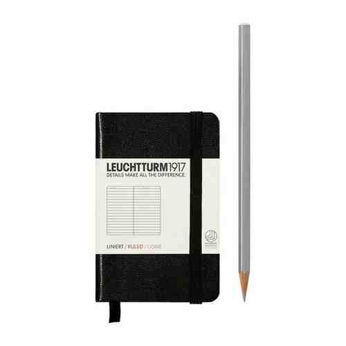 Записная книжка в линейку Leuchtturm Mini A7 171 стр., твердая обложка черная арт. 1737112713