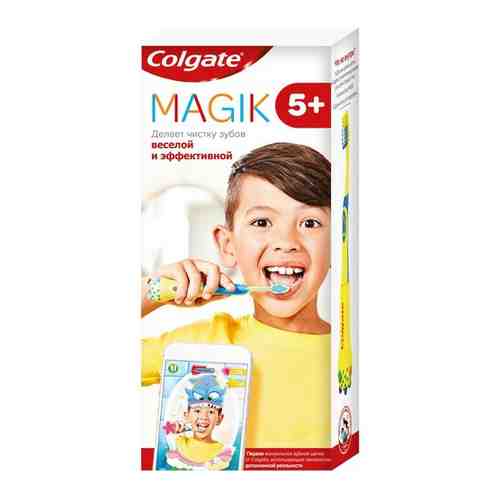 Зубная щетка Colgate Magik детская с приложением для чистки зубов 5+, супермягкая,желтая арт. 100981251740